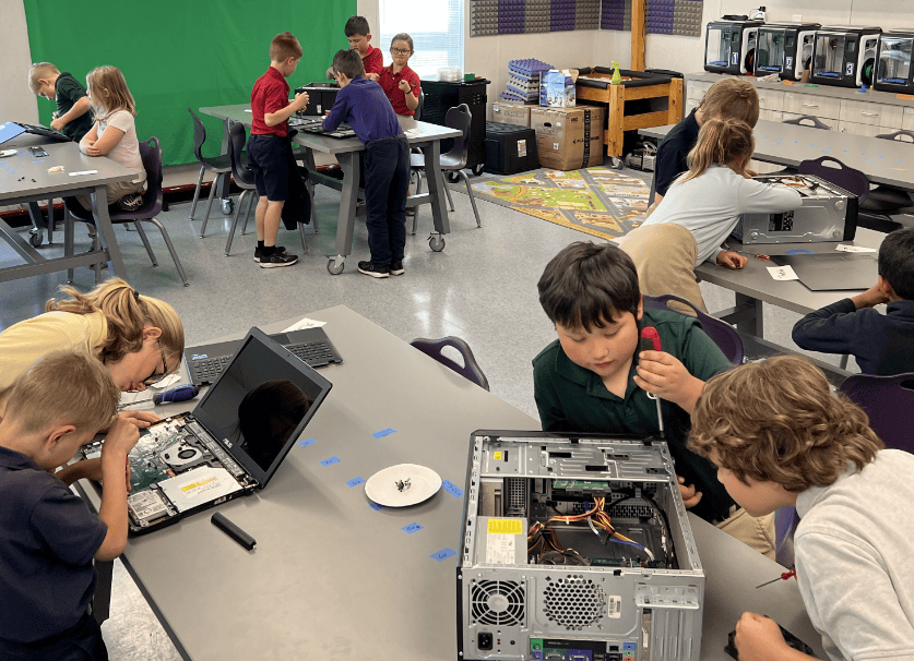 Students and families at an ELS community event